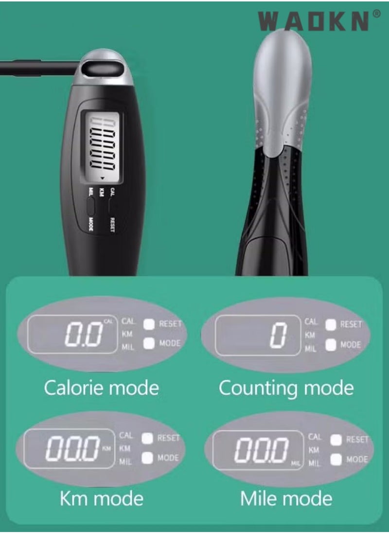 WAOKN Workout Jump Rope with Counting,Adjustable Counting Skipping Rope，Ropeless Jump Rope 2 In 1 Adjustable workout Jump Ropes, with Calorie Counter LCD Display for Fitness, Workout, Gym  - Image 5
