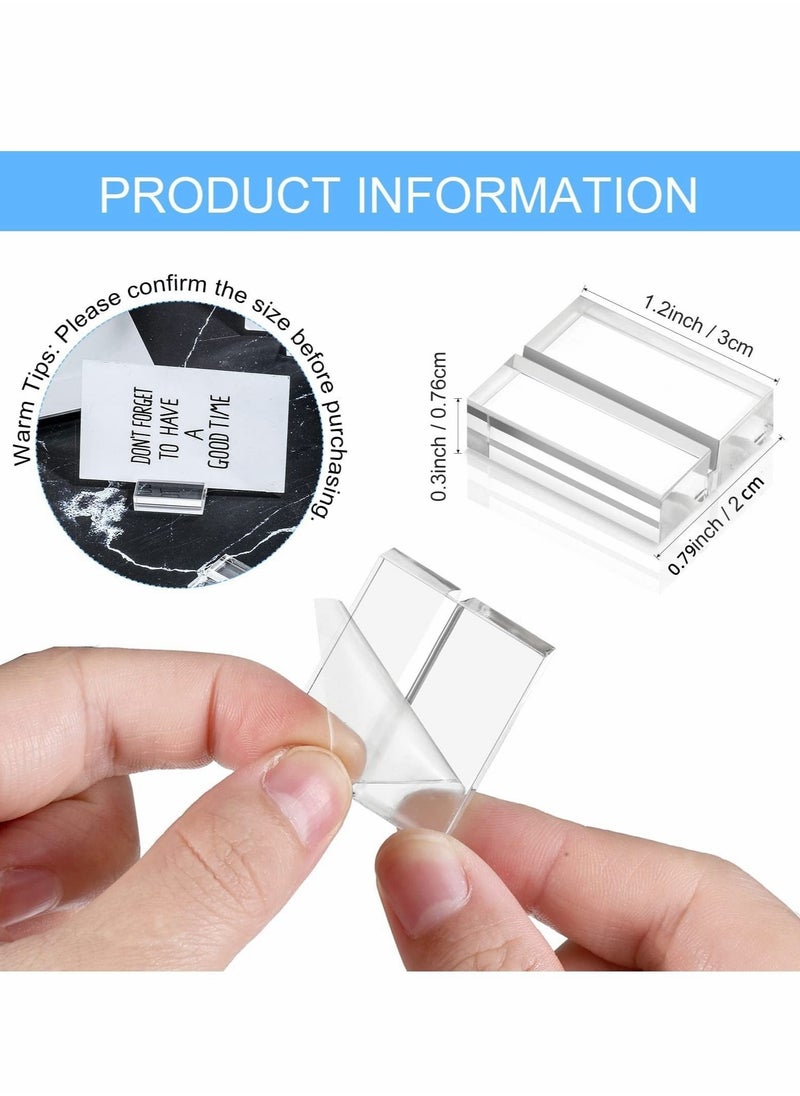 Generic Acrylic Stand, Card Holder Desk Number, Holds 1.2 Inch Card Holder Clear Card Display Holder for Dining Table Shop Office Wedding Photo Painting Business Card Holder (12 Pieces)  - Image 3