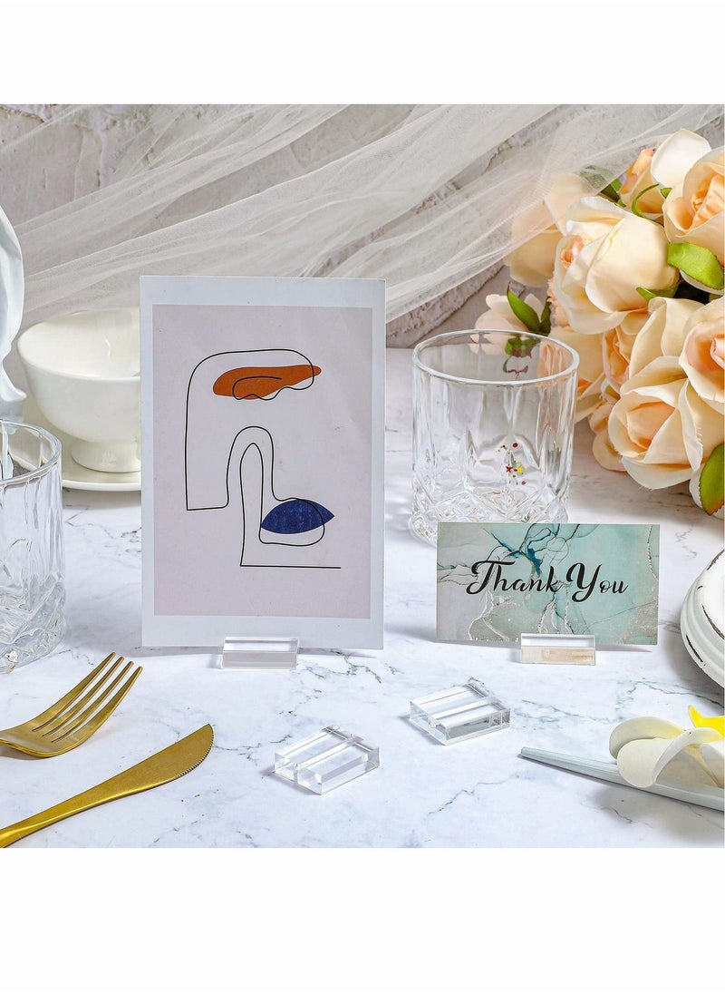 Generic Acrylic Stand, Card Holder Desk Number, Holds 1.2 Inch Card Holder Clear Card Display Holder for Dining Table Shop Office Wedding Photo Painting Business Card Holder (12 Pieces)  - Image 4