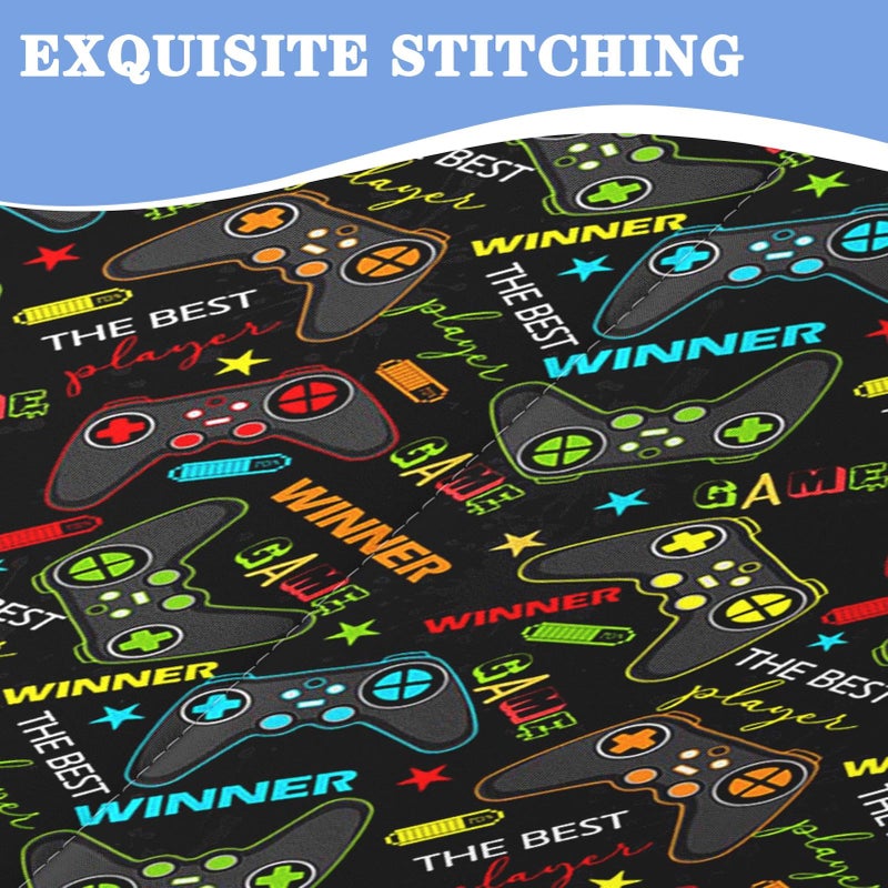 Nesker Zipper Bedding Twin Colorful Gamepad Zip Up Bedding Set for Boys and Kids, Gaming Players 3 Pcs Comforter Bed in a Bag with Fitted Sheet and 2 Pcs Pillowcases - Image 5