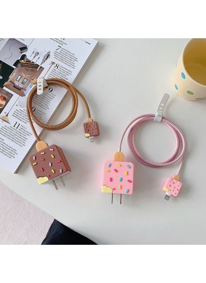Generic Charger Protective Sleeve Is Suitable For Iphone 13 Fast Charging Head Protective Sleeve 18/20W Charging Head Protective Sleeve Wire Sleeve-Specifications:5W Small Two-piece Set  - Image 2