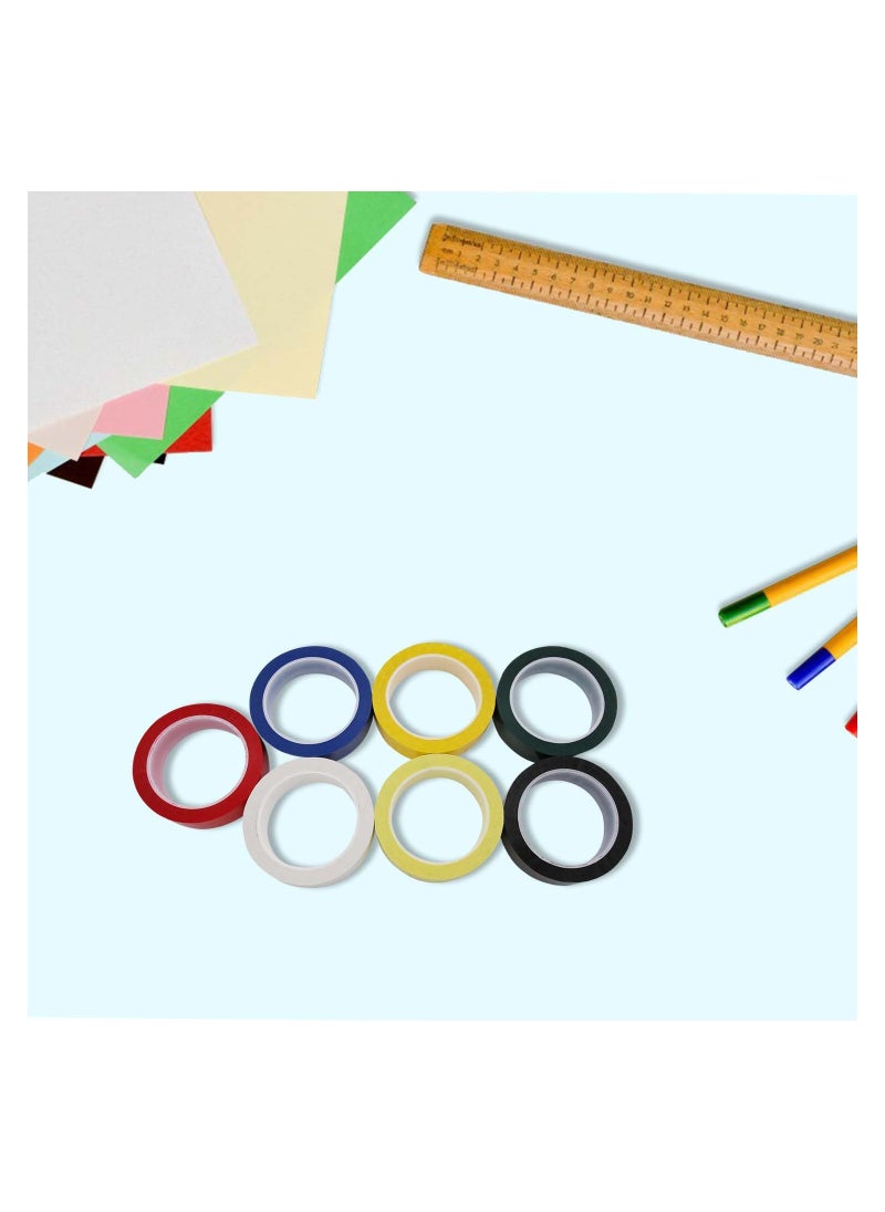 SYOSI - 7 Pcs Pinstripe Tape Whiteboard Line 8mm Thin Dry Erase Board Lines for Graphic Chart Art Grid Marking Identification Transformer Insulation Color 216ft Per Roll - Image 1