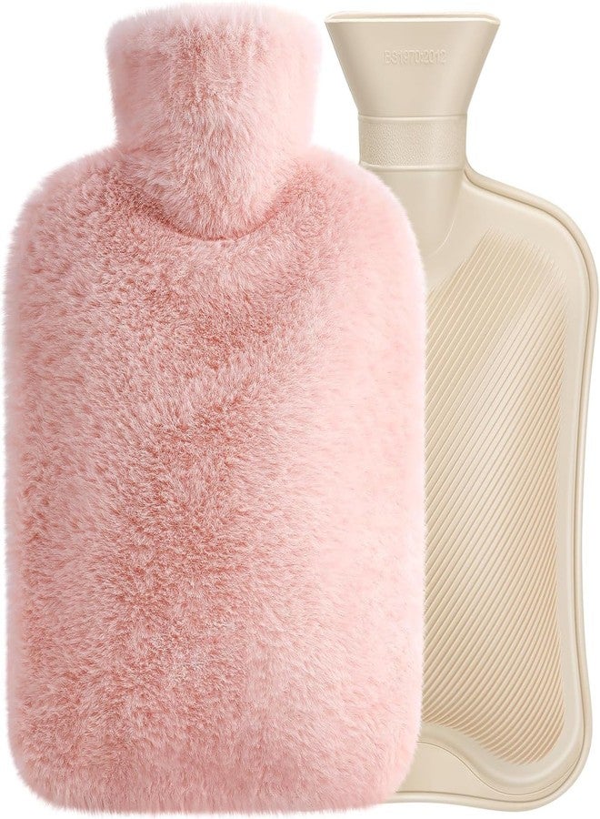 KMOTID Hot Water Bottle Body Warmer with Cover 2000ml | Durable Hot Bags for Pain Relief,Period Cramps-Leakproof Safe Portable Injection Water Bag for Waist Hand Winter Warmer (2 Liters,PINK) - Image 1