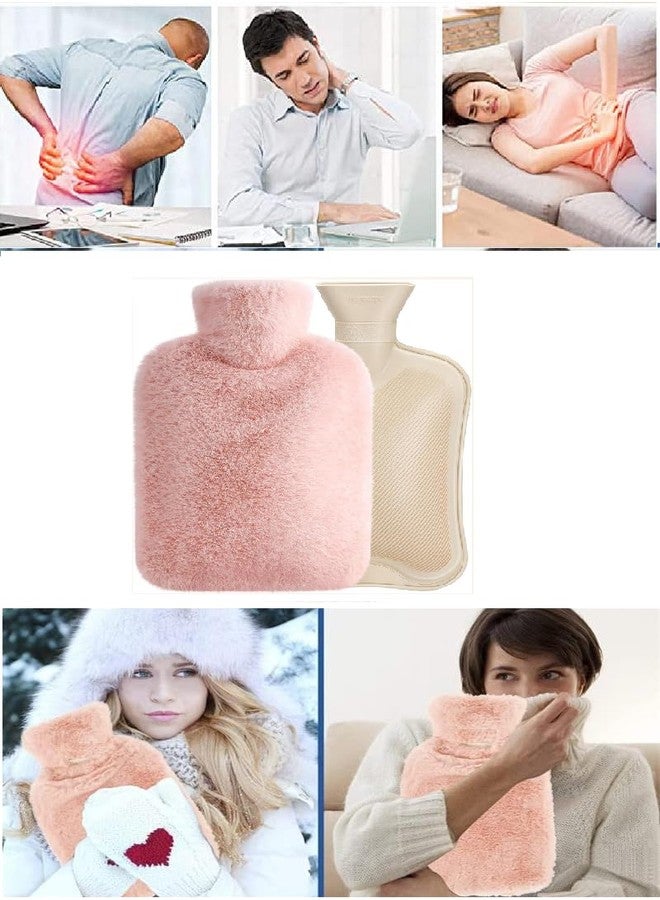 KMOTID Hot Water Bottle Body Warmer with Cover 2000ml | Durable Hot Bags for Pain Relief,Period Cramps-Leakproof Safe Portable Injection Water Bag for Waist Hand Winter Warmer (2 Liters,PINK) - Image 3