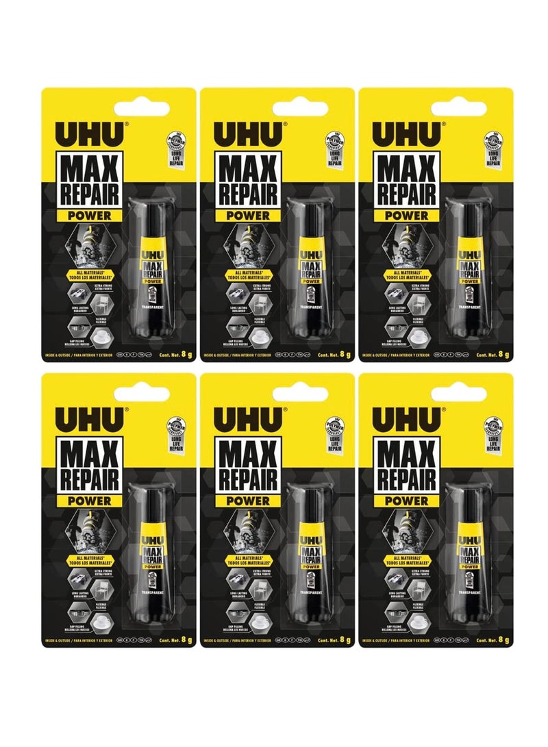 UHU 6-Piece Max Repair Glue Extreme Adhesive - Image 1