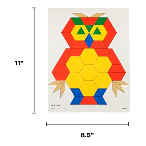 Learning Advantage Pattern Block Activity Cards - In-Home Learning Activity for Early Math & Geometry - Set of 20 - Teach Creativity, Sequencing and Patterning - Image 3