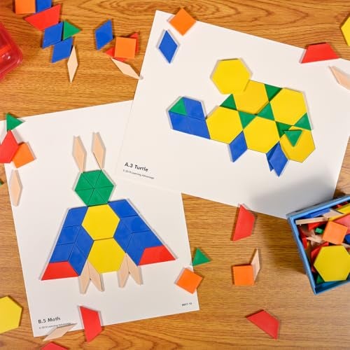 Learning Advantage Pattern Block Activity Cards - In-Home Learning Activity for Early Math & Geometry - Set of 20 - Teach Creativity, Sequencing and Patterning - Image 5
