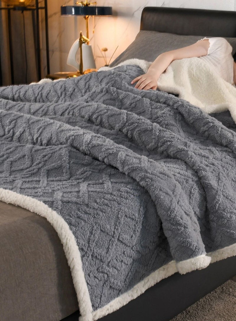 DubaiGallery بطانية فانيلا بسيطة مزدوجة الطبقات مبطنة، بطانية سرير شتوية، بطانية ترفيهية مركبة دافئة في الشتاء - Image 3