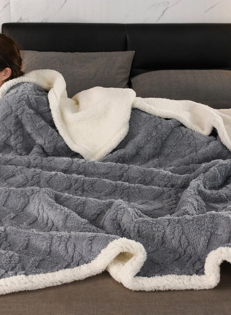 DubaiGallery بطانية فانيلا بسيطة مزدوجة الطبقات مبطنة، بطانية سرير شتوية، بطانية ترفيهية مركبة دافئة في الشتاء - Image 4
