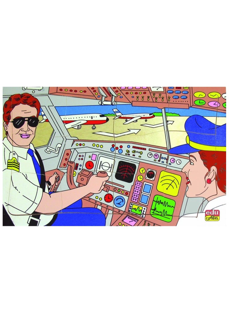 Educational Pilot Career Puzzle for Kids - 12 Pieces - Boosts Cognitive Skills and Imagination 