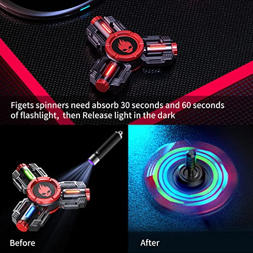 INNÃ”PLUS INNOPLUS Fidget Spinners, Fidget Spinner Gifts for Adults Kids, Finger Hand Spinner, Metal Fidget Spinner, Fidget Toys, Fidgets for Kids, Stress Anxiety ADHD Relief Figets Toy, Luminous Night Effects - Image 3
