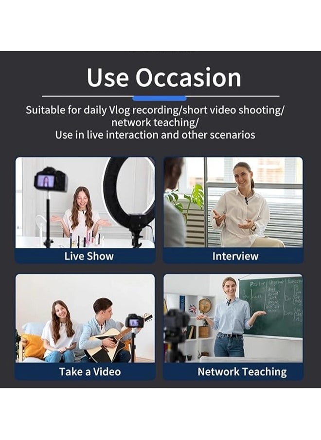 2PCS Lavalier Lapel Wireless Microphone for Iphone with Lightning and Android phone with Type-C,Noise Reduction Plug-Play Wireless Mic