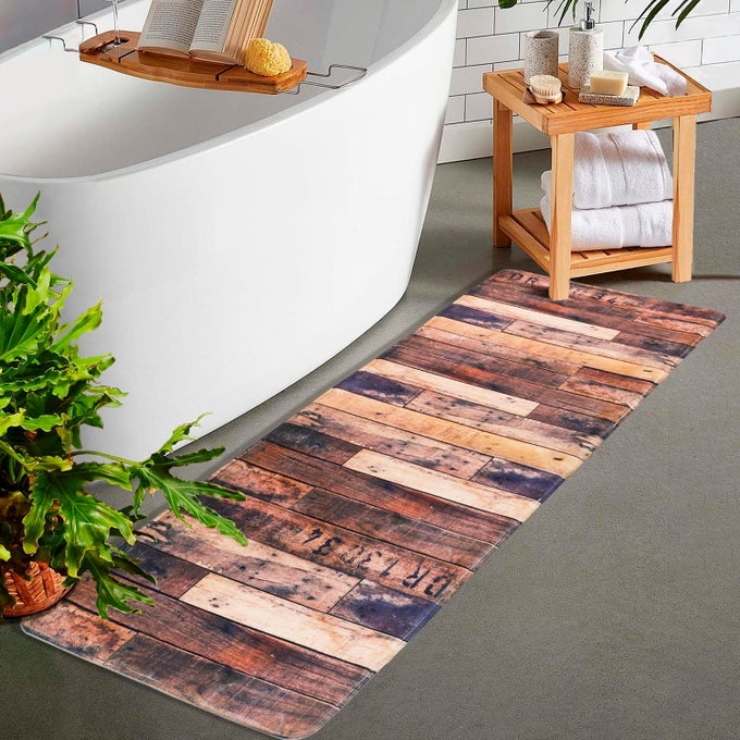 BATHROOM RUGS SOFT NON SLIP ABSORBENT MEMORY FOAM BATH MAT EXTRA LARGE SIZE RUNNER LONG RUG FOR BATH ROOM SHOWER TUB FLOORS MATS 24 INCHES X 71 INCHES
