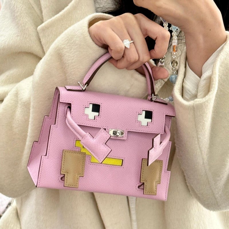 Model Little Red Book Same Style Mosaic Doll Bag Top Layer Genuine Leather Women'S Handbag Shoulder Bag Light Luxury - Image 2