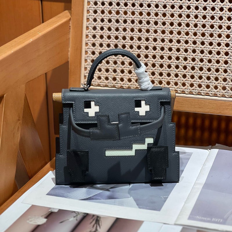 Model Little Red Book Same Style Mosaic Doll Bag Top Layer Genuine Leather Women'S Handbag Shoulder Bag Light Luxury - Image 1