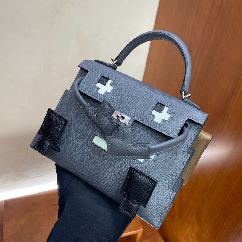 Model Little Red Book Same Style Mosaic Doll Bag Top Layer Genuine Leather Women'S Handbag Shoulder Bag Light Luxury - Image 3