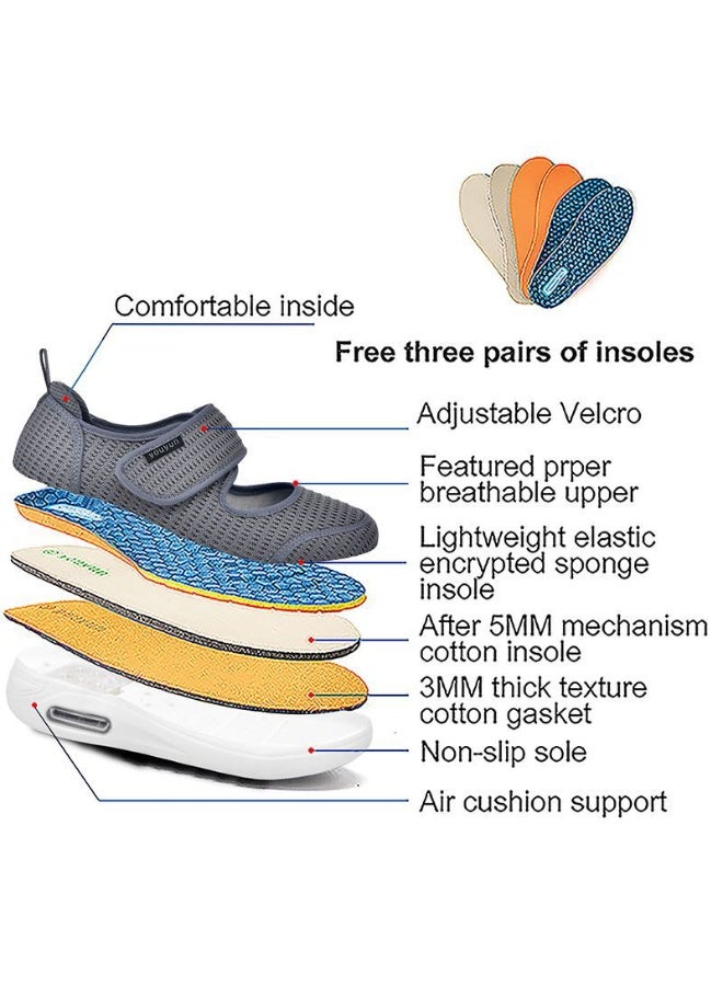 youyun Women's Diabetic Shoes for Women Casual Adjustable Walking Shoes Wide Shoes for Elderly Swollen Feet Non-Slip Air Cushion Bottom Fattening and Widening - Image 5