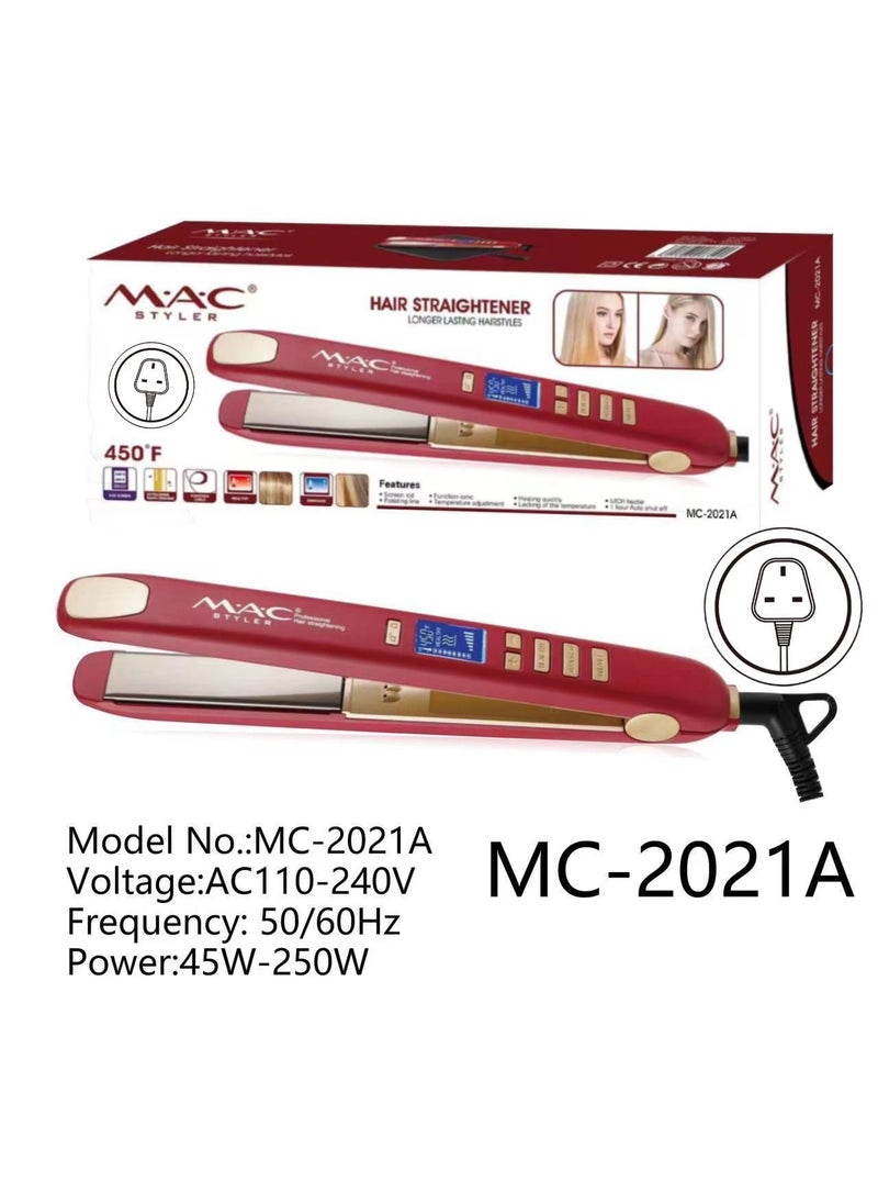 Mac Styler MAC STYLER  Professiona Wide Plate Straightener and Curler 2 in 1 with High Quality Screen LCD MC-2021A  - Image 1