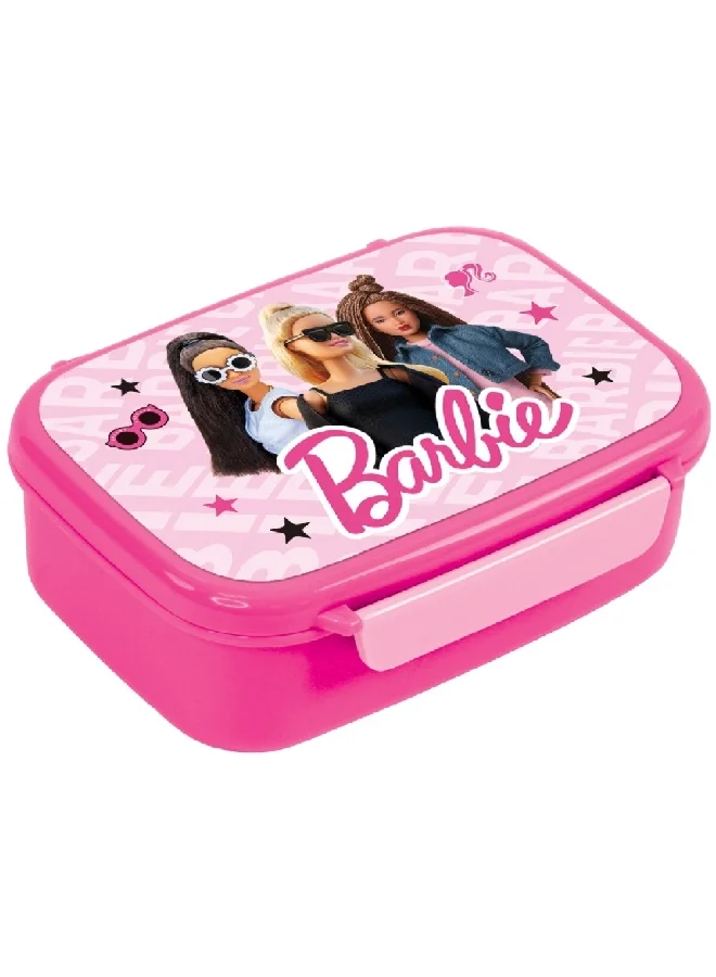 First Kid Barbie Rectangular Plastic Lunch Box for Kids Pink 765 ml FKA-02234