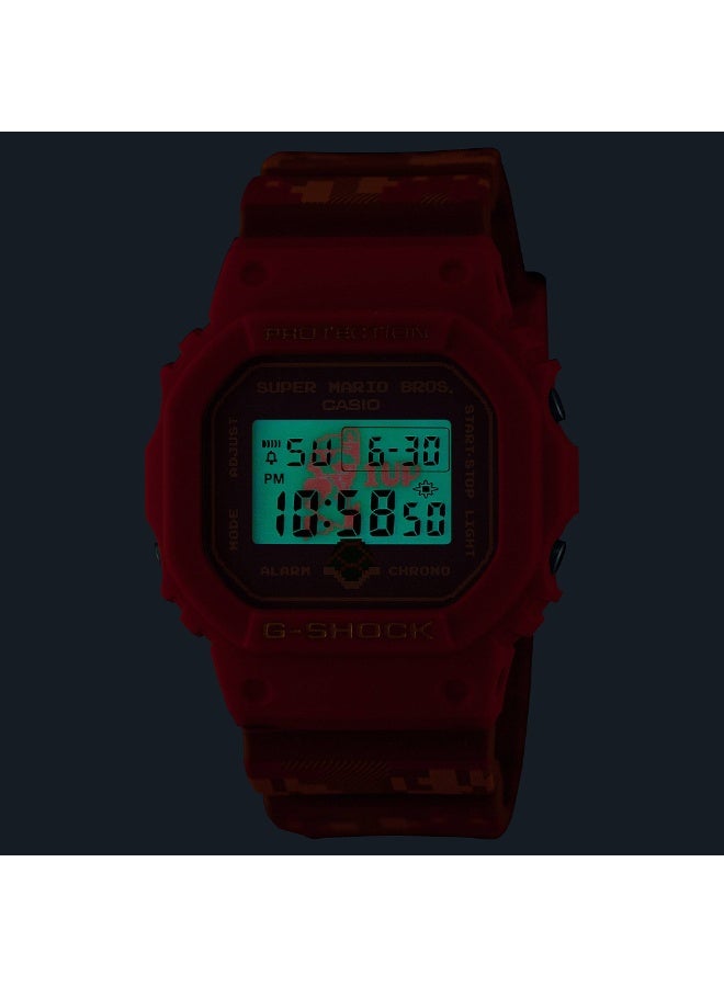 CASIO G-Shock DW-5600SMB-4 Super Mario Bros. Digital Red Dial Resin Strap Men's Watch - Image 5