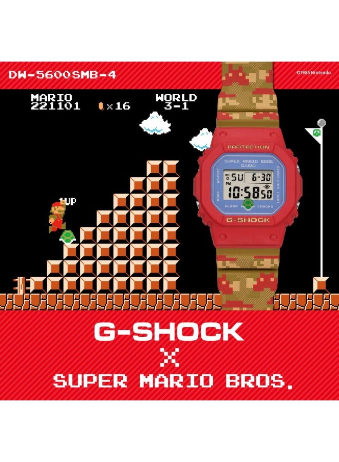 CASIO G-Shock DW-5600SMB-4 Super Mario Bros. Digital Red Dial Resin Strap Men's Watch - Image 4
