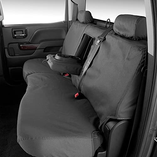 Covercraft Polycotton SeatSaver Custom Seat Covers | Fits 2011-18 Ram 1500 & 2019-24 Ram 1500 Classic & 2011-24 Ram 2500/3500 Crew/Quad Cab | 2nd Row Solid Bench Seat, Charcoal - Image 4