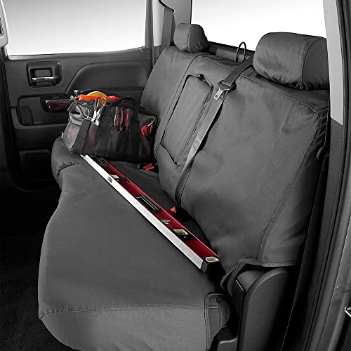 Covercraft Polycotton SeatSaver Custom Seat Covers | Fits 2011-18 Ram 1500 & 2019-24 Ram 1500 Classic & 2011-24 Ram 2500/3500 Crew/Quad Cab | 2nd Row Solid Bench Seat, Charcoal - Image 5
