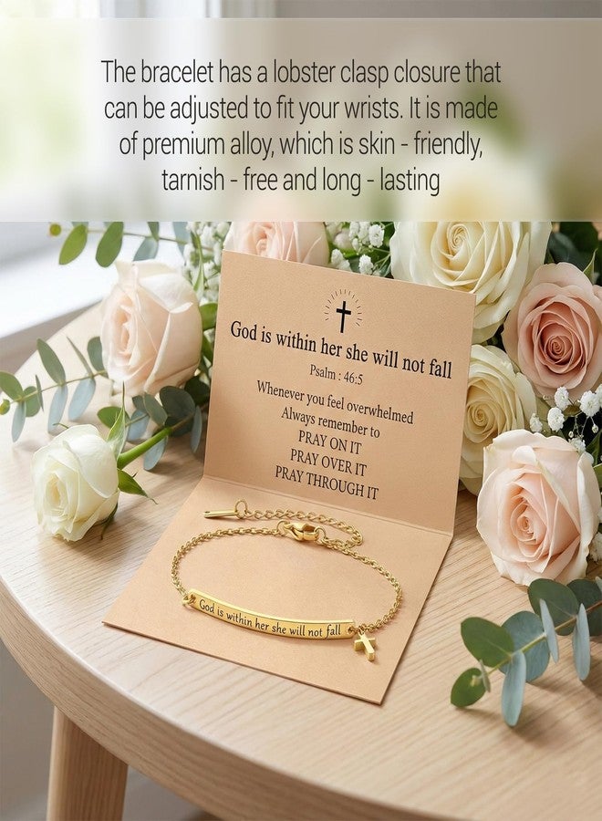 CZFSWT God Is Within Her She Will Not Fall Bracelet, Bible Verse Bracelets, Christian Bracelets Suitable for Daily Accessories and Spiritual Inspiration - Image 5