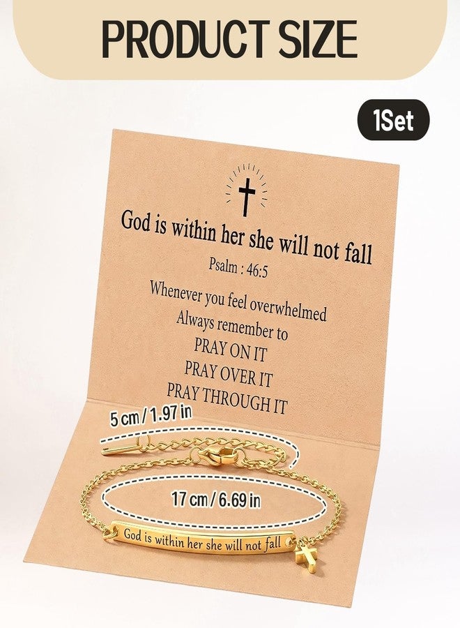 CZFSWT God Is Within Her She Will Not Fall Bracelet, Bible Verse Bracelets, Christian Bracelets Suitable for Daily Accessories and Spiritual Inspiration - Image 2