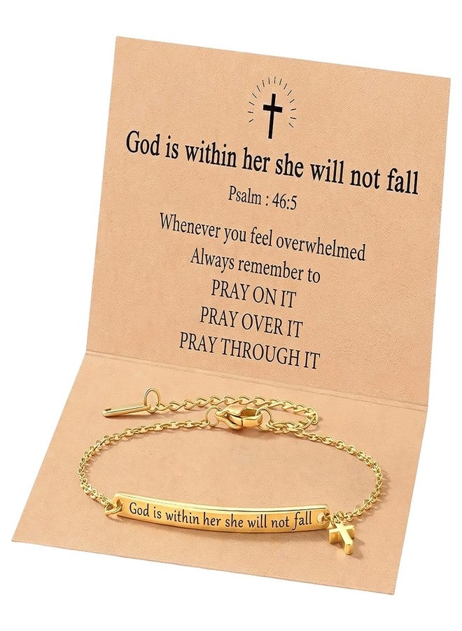 CZFSWT God Is Within Her She Will Not Fall Bracelet, Bible Verse Bracelets, Christian Bracelets Suitable for Daily Accessories and Spiritual Inspiration - Image 1