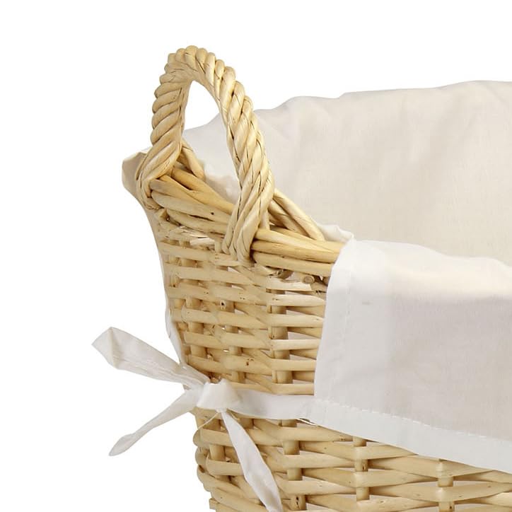 Household Essentials Wicker Laundry Basket with Handles, Handwoven Willow, Removable and Washable Liner, Great for Carrying Laundry or Storing Linens - Image 4