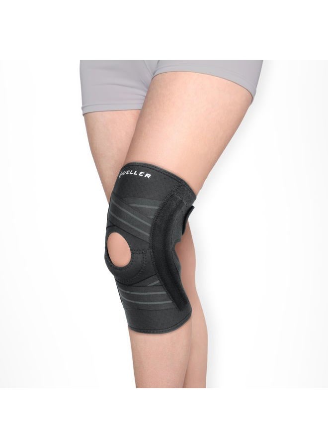 Mueller Sports Medicine Self Adjusting Knee Stabilizer, Knee Pain Relief Support for Men and Women, Ideal for Arthritis, Sprains, Black, One Size - Image 2