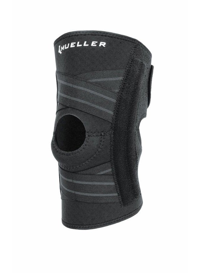 Mueller Sports Medicine Self Adjusting Knee Stabilizer, Knee Pain Relief Support for Men and Women, Ideal for Arthritis, Sprains, Black, One Size - Image 1
