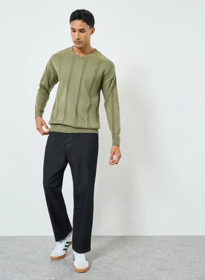 ستايلي سويتر محبوك مضلع