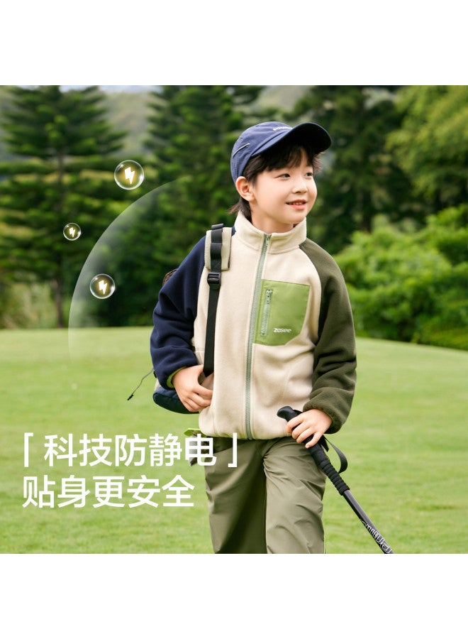 Zuoxi Boys' Fleece Jacket, Spring/autumn Kids' Outerwear, Children's Hoodie, Stylish Boys' Top, Trendy Kids' Clothing - Image 5