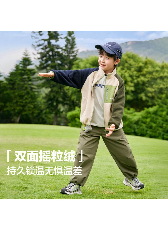 Zuoxi Boys' Fleece Jacket, Spring/autumn Kids' Outerwear, Children's Hoodie, Stylish Boys' Top, Trendy Kids' Clothing - Image 3