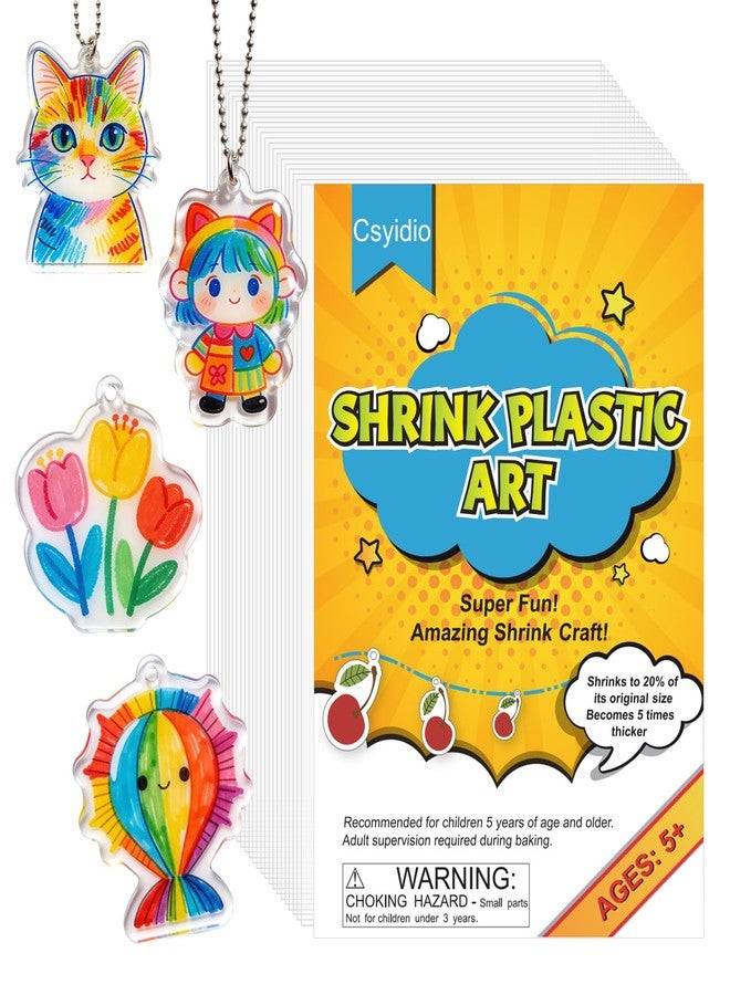 Csyidio Shrinky Paper Dink Sheets, 25PCS Crystal Clear Shrinky Sheets Dink for Fathers Day, Shrink Paper for DIY Keychain, Jewelry, Embellishments, Ornaments Making Crafts - Image 1