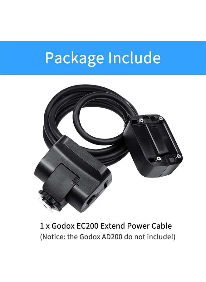 Godox Godox EC200 Extension Flash Head 200W for Godox AD200/ AD200Pro Pocket Flash, 2M Extend Power Cable, Works with AD200/ AD200Pro Bare Bulbs Head and Speedlite Head  - Image 4