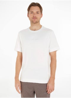 CALVIN KLEIN Calvin Klein Men's T-Shirt - Short Sleeves - Sportswear - Cotton , Grey  - Image 1