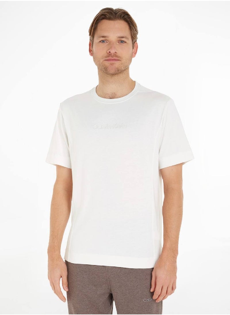 CALVIN KLEIN Calvin Klein Men's T-Shirt - Short Sleeves - Sportswear - Cotton , Grey  - Image 1