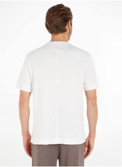 CALVIN KLEIN Calvin Klein Men's T-Shirt - Short Sleeves - Sportswear - Cotton , Grey  - Image 3