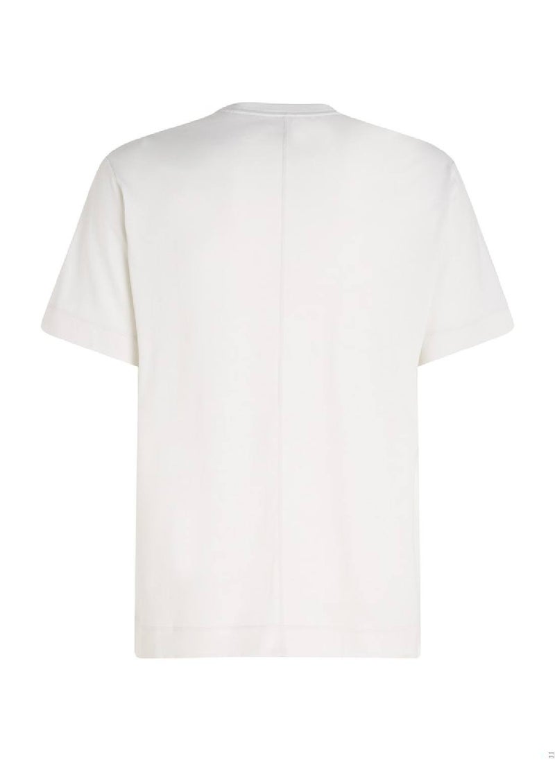 CALVIN KLEIN Calvin Klein Men's T-Shirt - Short Sleeves - Sportswear - Cotton , Grey  - Image 4