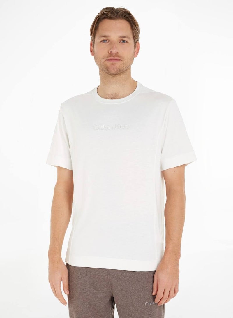 CALVIN KLEIN تيشيرت جيم رجالي، قطن، رمادي - Image 1