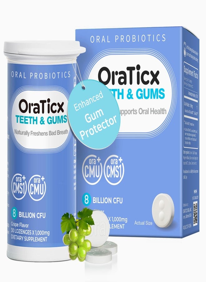 OraTicx Teeth & Gums Dental Probiotic, 8 Billion CFU - Naturally Supports Oral Health, Fresh Breath, and Immunity, Oral Probiotic Supplement, Grape Flavor 30 Lozenges 4-Pack - Image 3