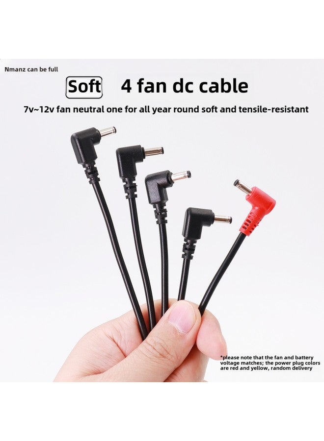 Bold Air Conditioning Clothing Connection Line USB Speed Control Line DC Air Conditioning Clothing Three-way Line Fan Clothing Accessories Power Cord Full Set-Color:[One To Four] DC Line (red Head Flexible Line Without Buckle)  - Image 1