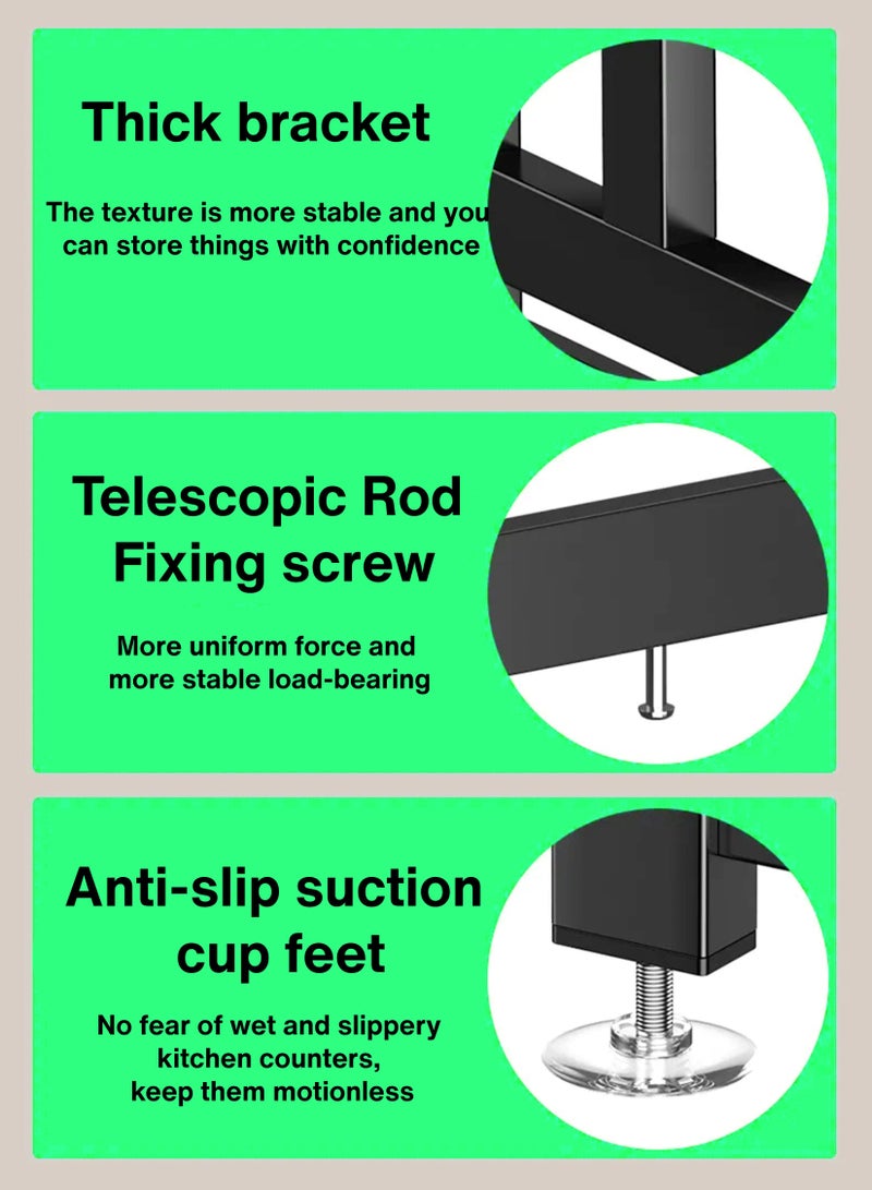 توشونكس رف تجفيف الأطباق فوق الحوض بطبقتين مع باب شفاف - منظم مطبخ فعال وتخزين للأواني - Image 2