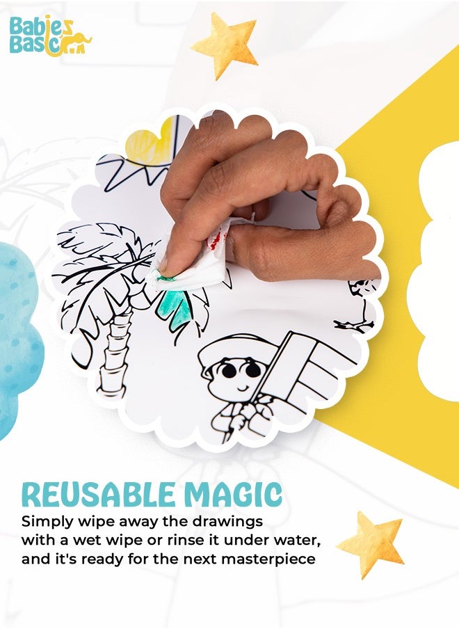 Babies Basic Reusable Silicone Colouring Mat With Pens And Travel Case - Dubai Design  - Image 3