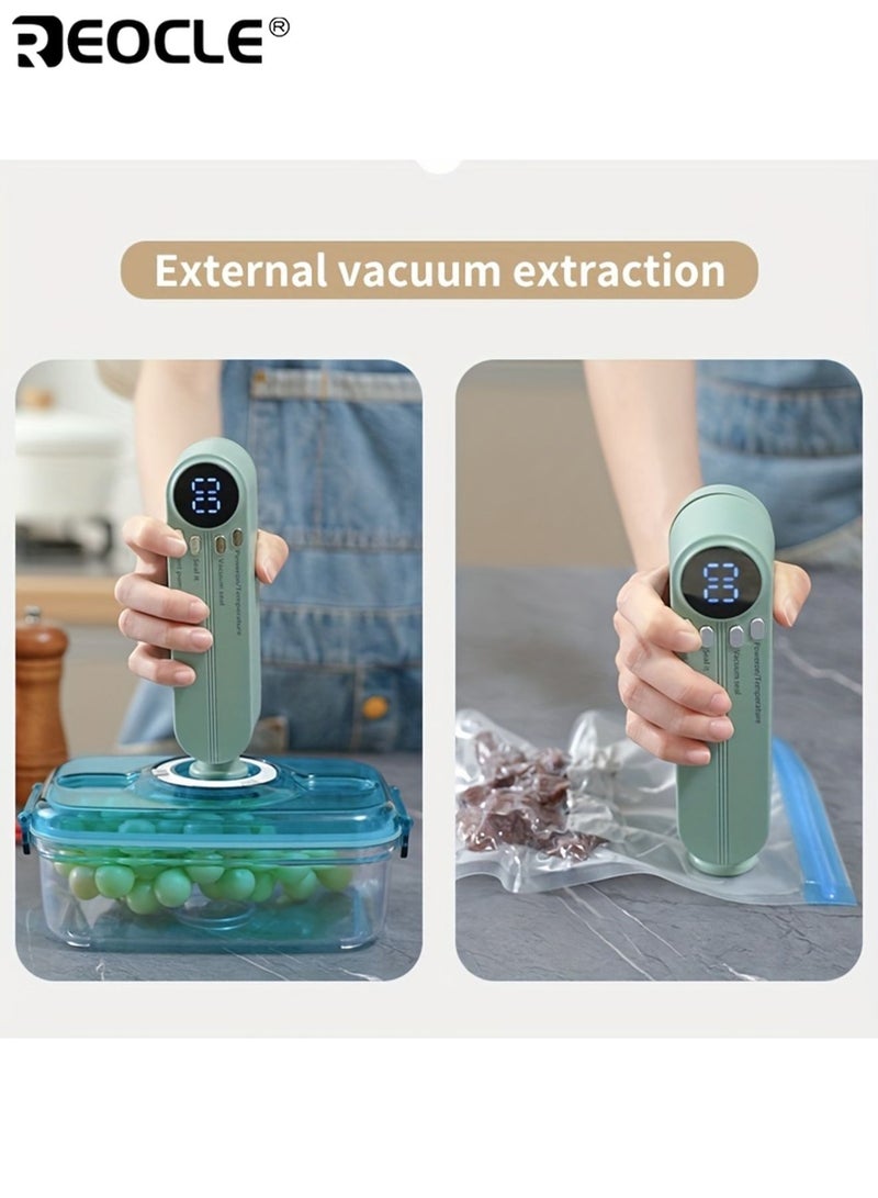 REOCLE Automatic Wireless Vacuum Machine Portable Food Sealer Snack Sealing Long-Term Food Preservation Easy To Use Suitable for Kitchen Food Outdoor Picnic - Image 5