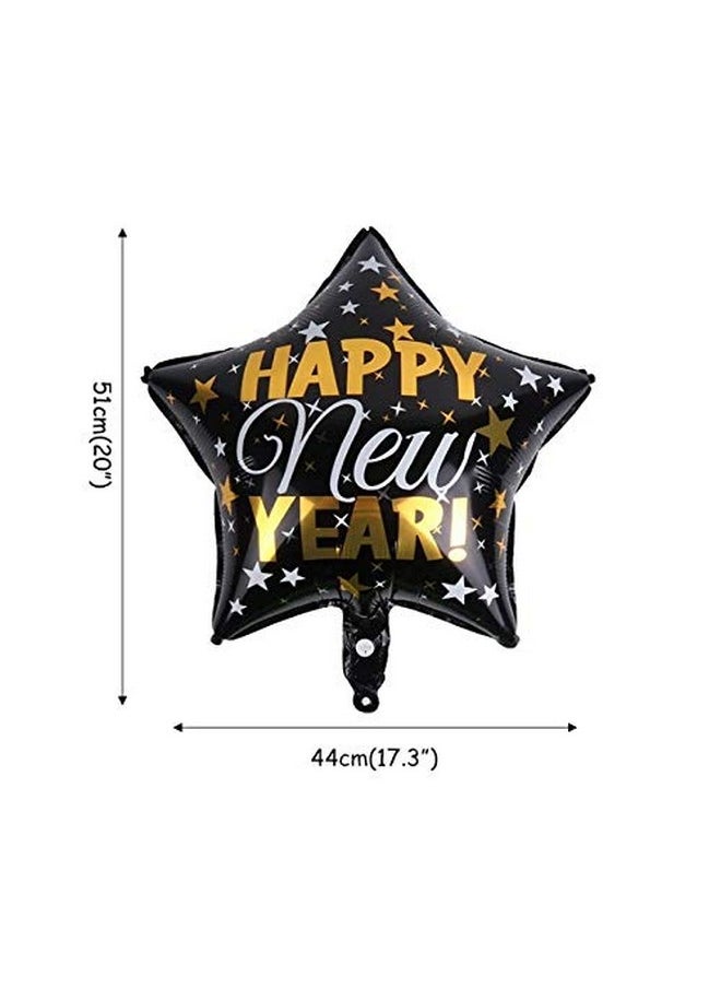 Balloonistics Balloonistics Happy New Year Large Shooting Star and Gold Stars Foil Balloon Bouquet Pack of 5  - Image 3