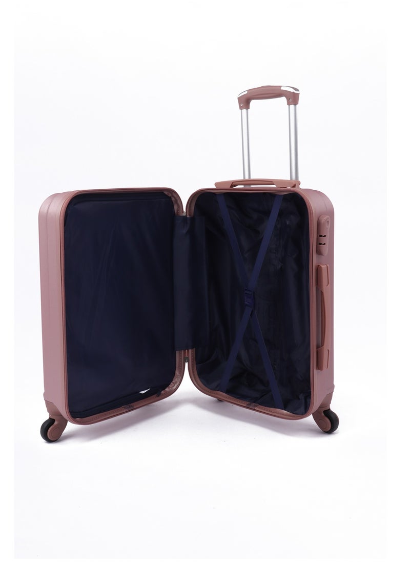LIMRA - 5 Pack 4 Whlees Hardside Luggage Trolley Bag Set Rosegold - Image 1